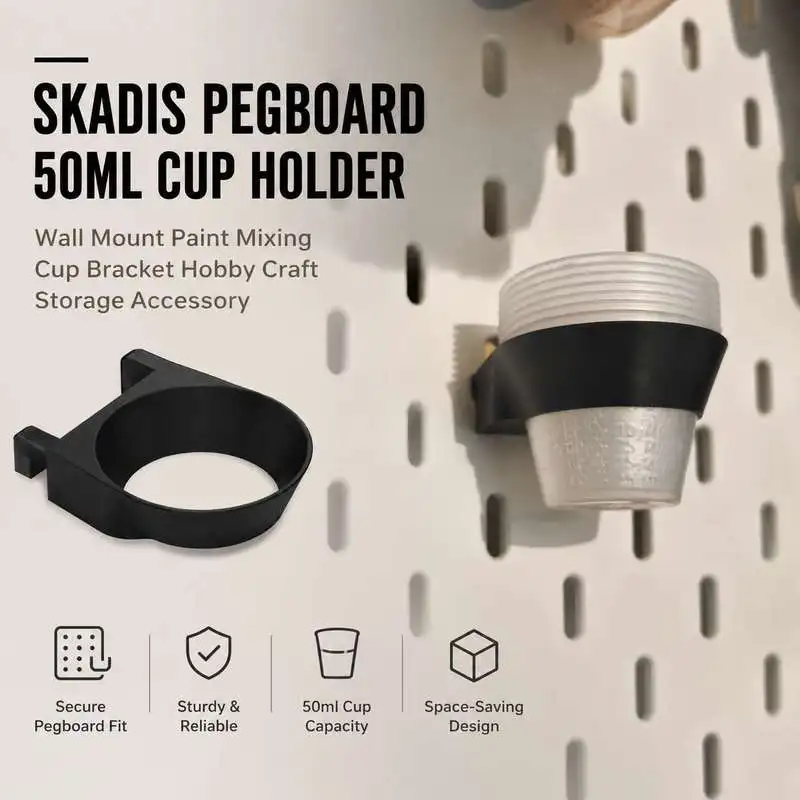 Skadis Pegboard 50ml Cup Holder Wall Mount Paint Mixing Cup Bracket Hobby Craft Storage Accessory