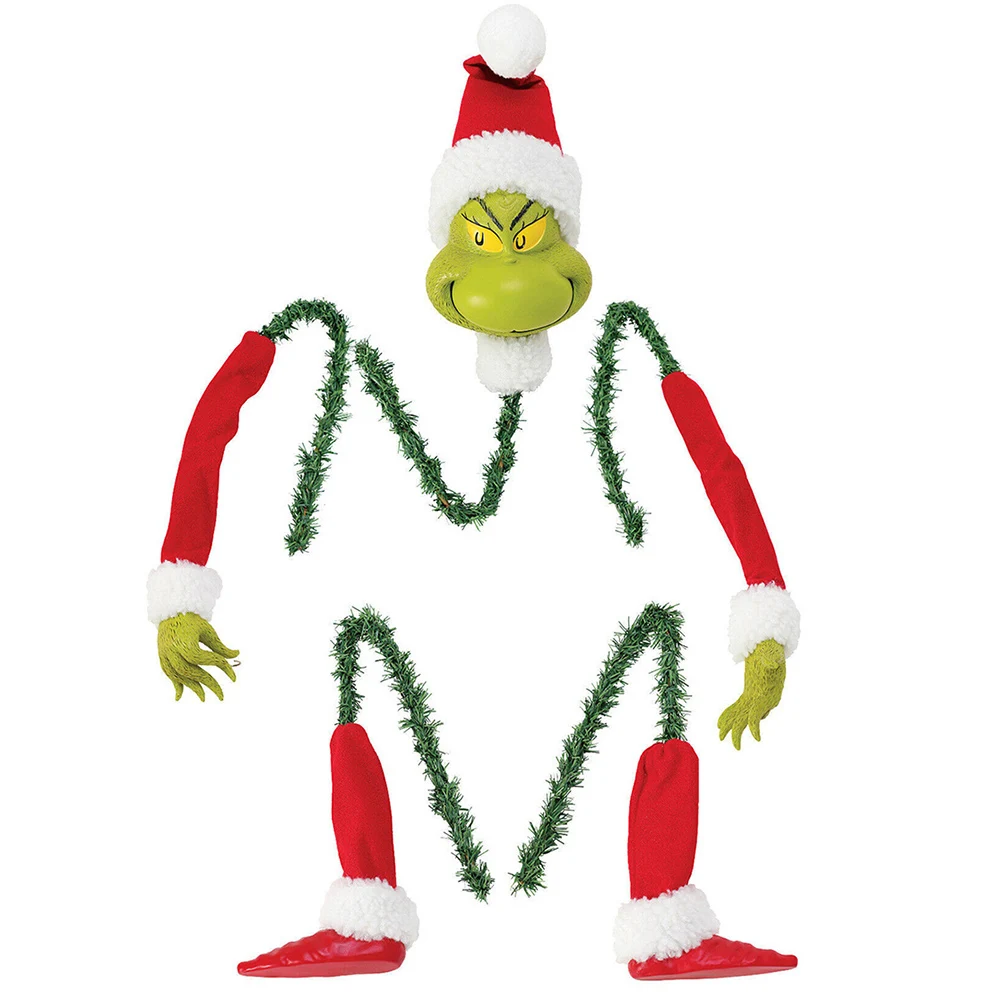 

5PCS Arm Leg Head Ornaments Holder Head/Arms and Legs Grinch Stole Stuffed Stuck Topper Garland Ornament Xmas Tree Topper Decor