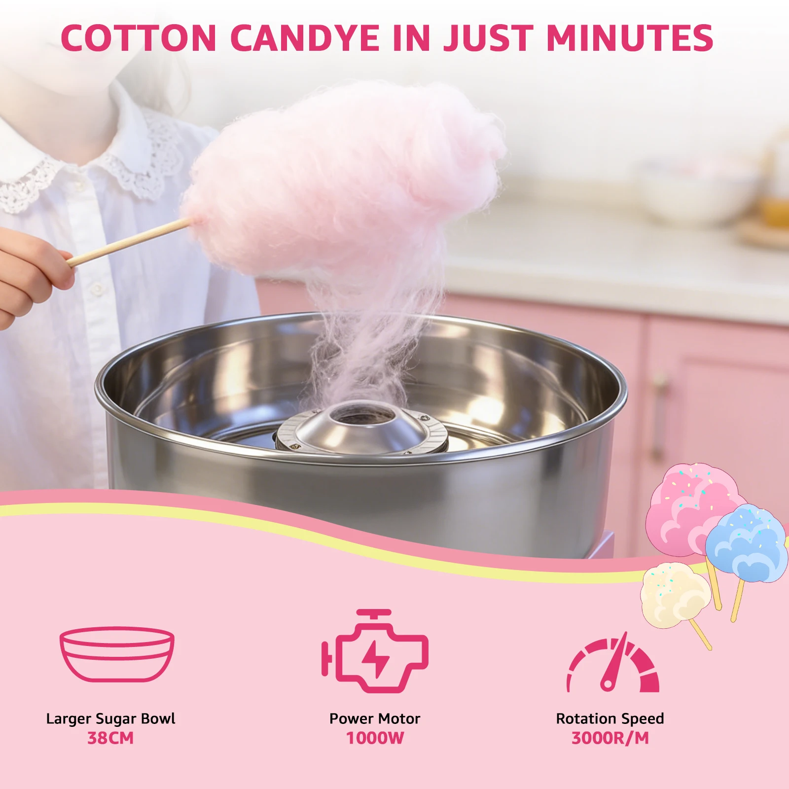 Cotton Candy Maker Machine, El - đánh giá và giá Candy Floss Machine