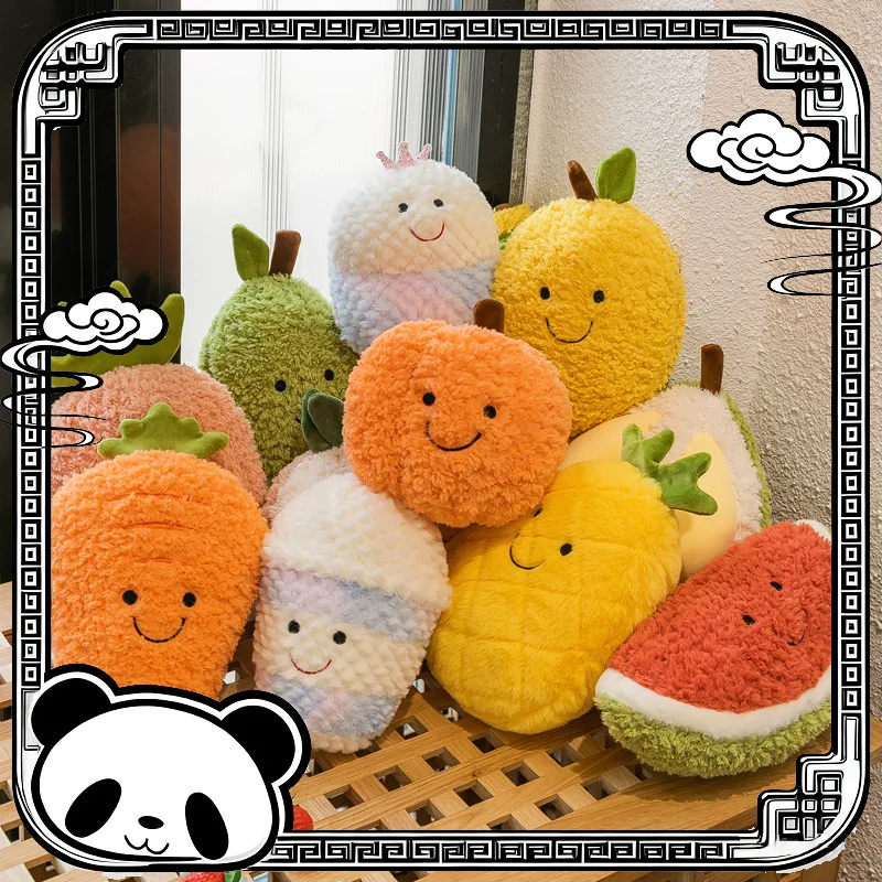 ตุ๊กตาผลไม้ขนนุ่มน่ารักเหมือนจริง อะโวคาโด แตงโม ขนาด 8 นิ้ว ของขวัญสำหรับเด็ก