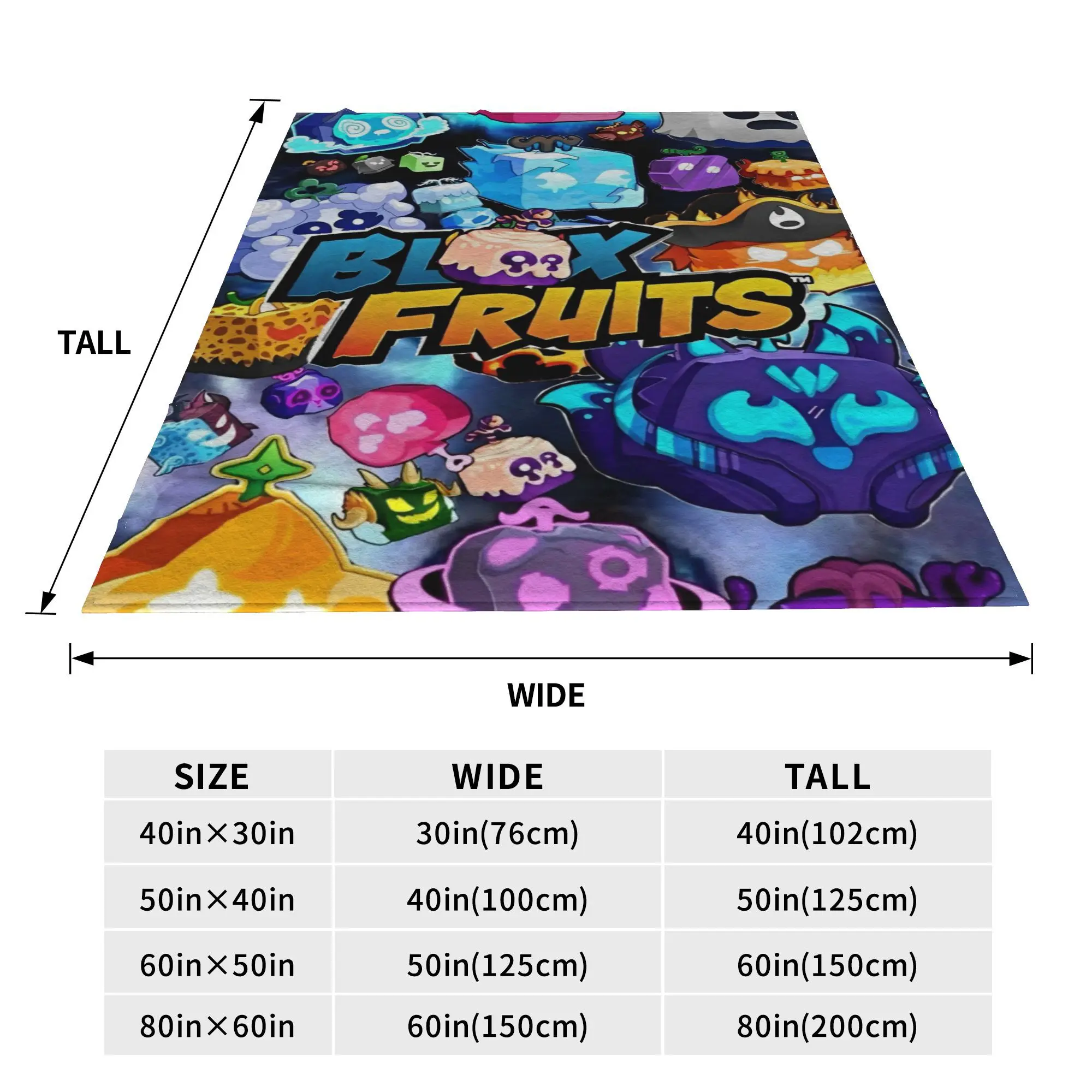 Blox الفواكه لعبة فيديو هدية بطانية للرجال النساء سوبر لينة دافئ رمي البطانيات لغرفة المعيشة 50x60 بوصة أحجام متعددة