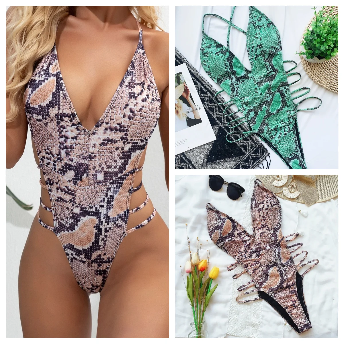 

Sexy Snake Bikini Woman Chain Swimsuit Women Swimwear Bikinis Brazilian Bathing Beach Wear Bather Biquini