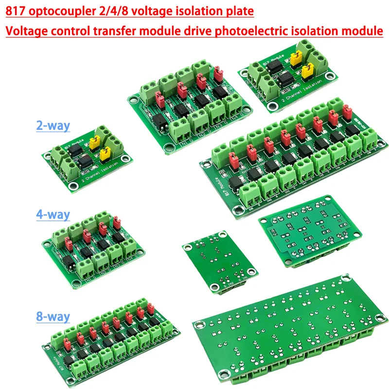 817 Optokoppler 2/4/8-Wege-Spannungsisolationsplatine, Spannungsregelungsadaptermodul, Antrieb, fotoelektrisches Isolationsmodul
