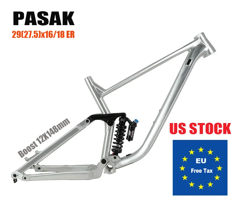 

Bicycle Soft Tail Frame,Pasak, ENDURO, Full Suspension, Aluminium, MTB, DH AM Cycling Downhill, 29/27.5ER Boost, 148mm US Stock