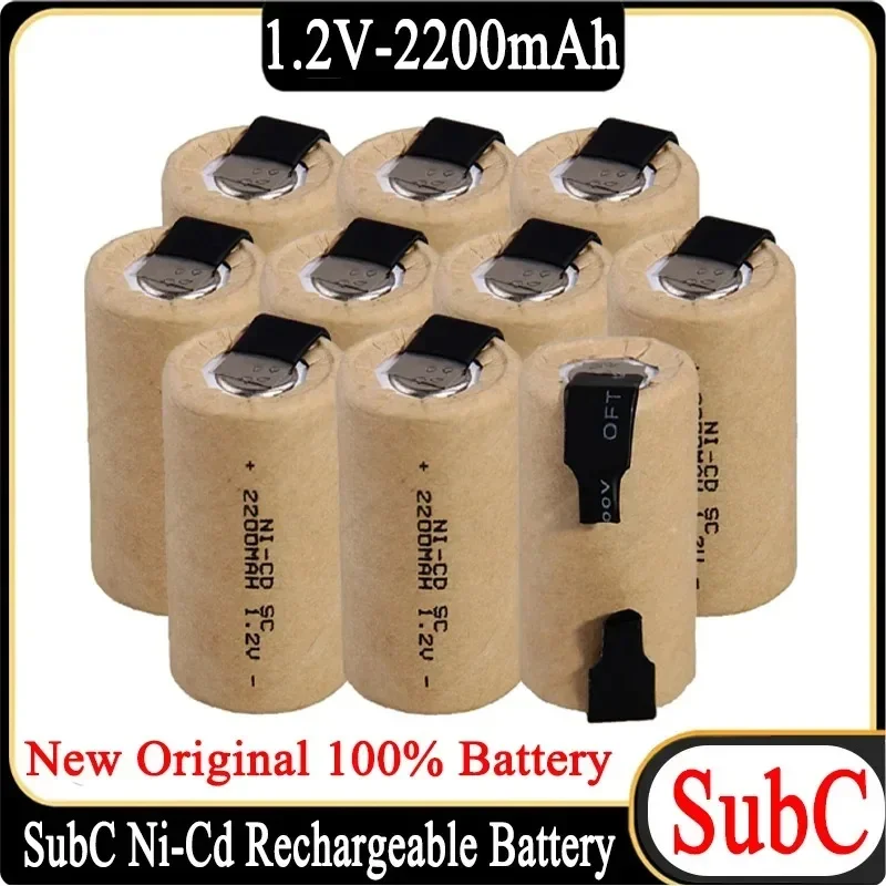 1-30pcs New Screwdriver Drill SC 1.2V 2200mah Battery SubC Ni-Cd Rechargeable Battery with Label Power Tool Ni-Cd SUBC Battery