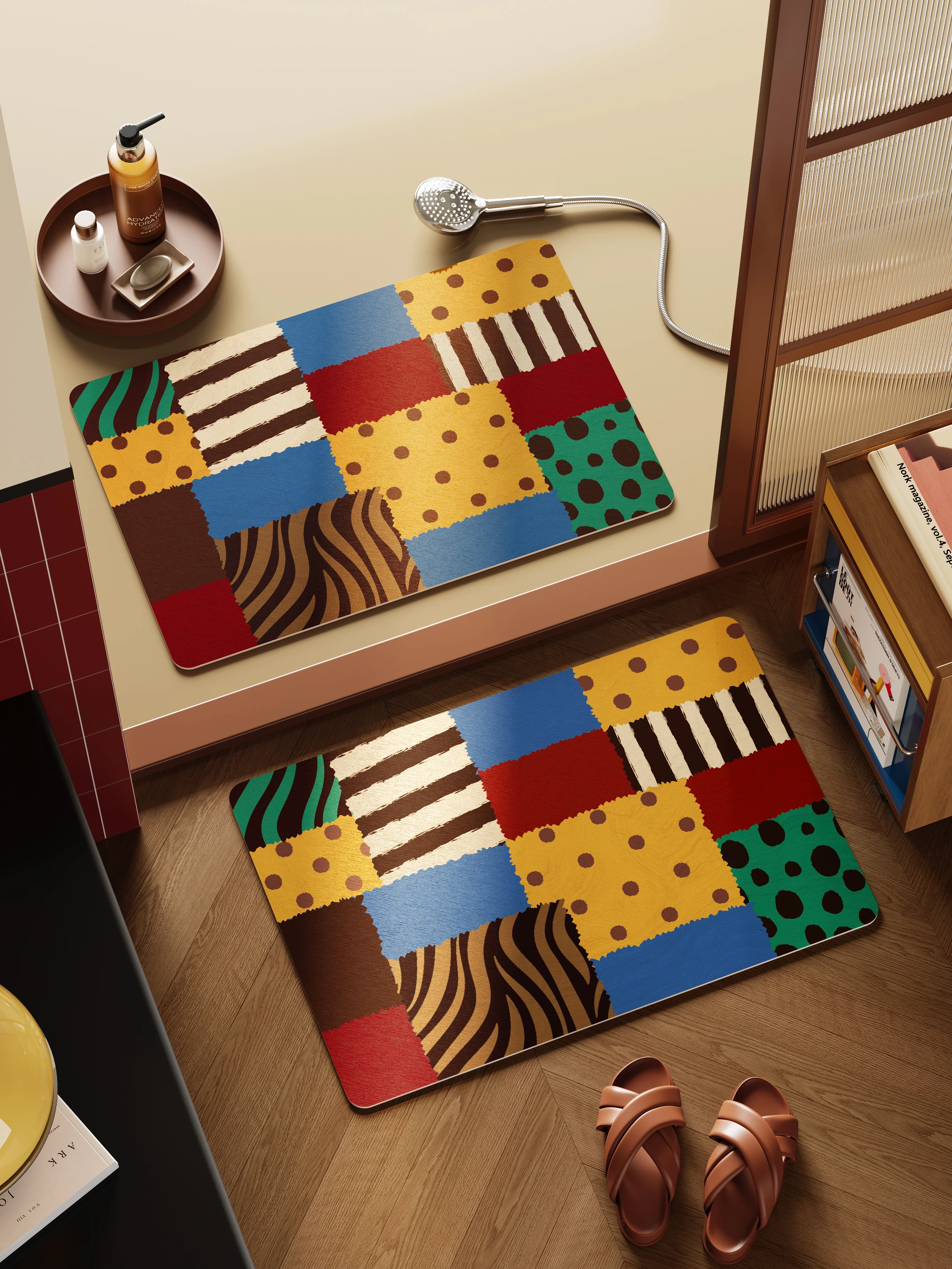 

Коврик для батома с рисунком зебры, водопоглощающий коврик для унитаза Qui Dry, противоскользящий дверной коврик для домашнего использования, прямоугольный, настраиваемый, ПВХ...