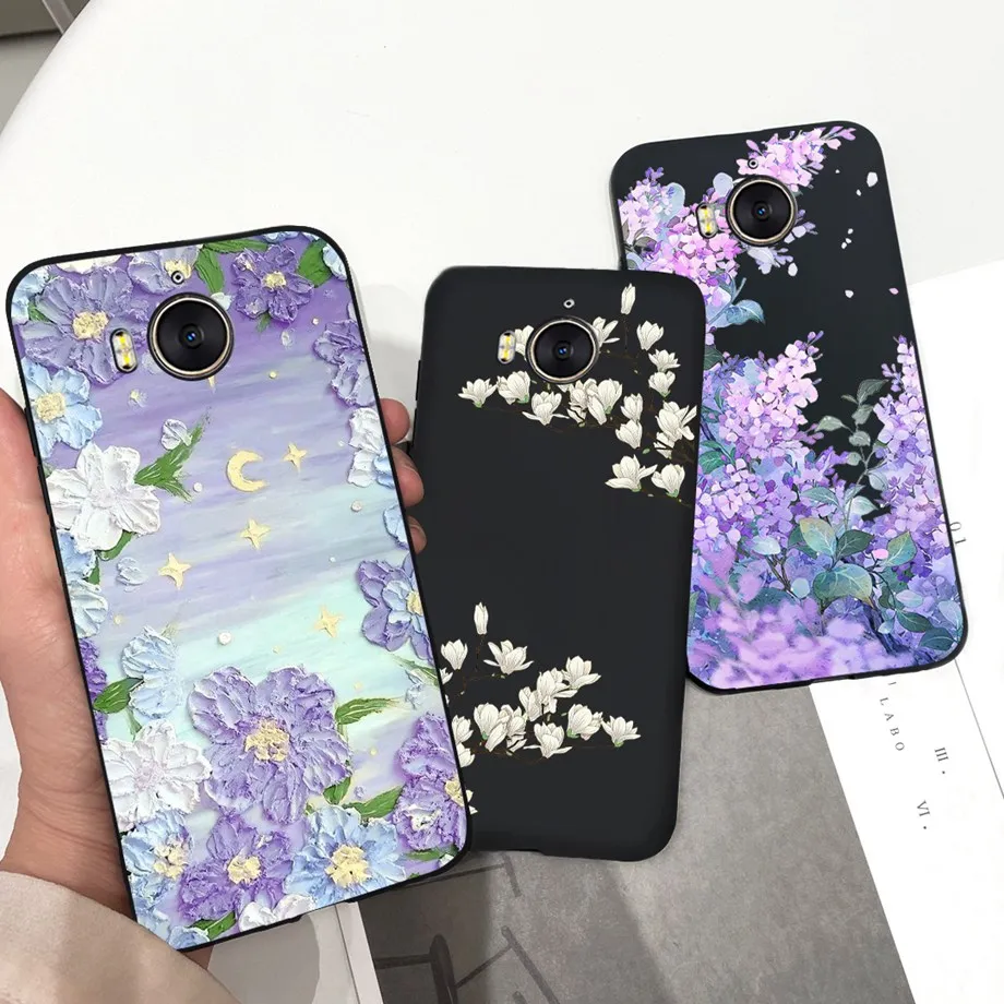 Per Huawei Y5 2017 2018 2019 custodia morbida TPU Silicone Coque Funda per Huawei Y6 2017 Y5p Cover Moon Cartoon Cat Bumper Capas