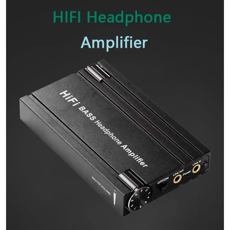 

HiFi Headphone Amplifier Headphone Amp 3.5mm Stereo Audio Out With Switch Powered Dual-Output With 2-Level Boost