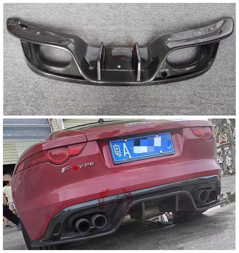 For Jaguar F TYPE COUPE 2013-2019 Real Carbon Fiber Car Rear Diffuser Spoiler Body Kit