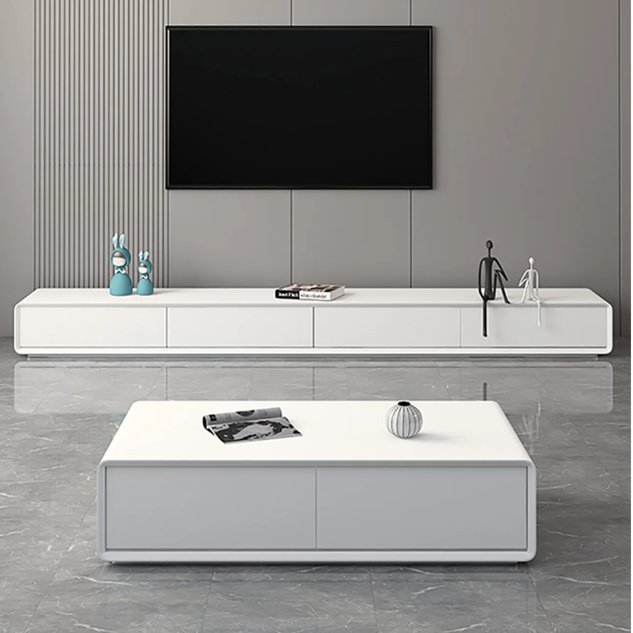 xx-2022 New Design Living Room Furniture Ash Wall-mounted TV Stand and Coffee Table Factory Hot Selling