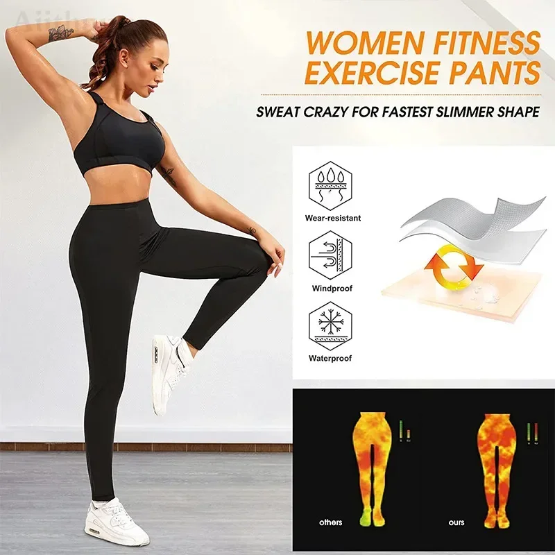 MrifDila Sauna Sweating Legging Women Hot Shaping Legging Slimming Sweating Pants Gym Corset Waist Trainer Training Sweatingsuit