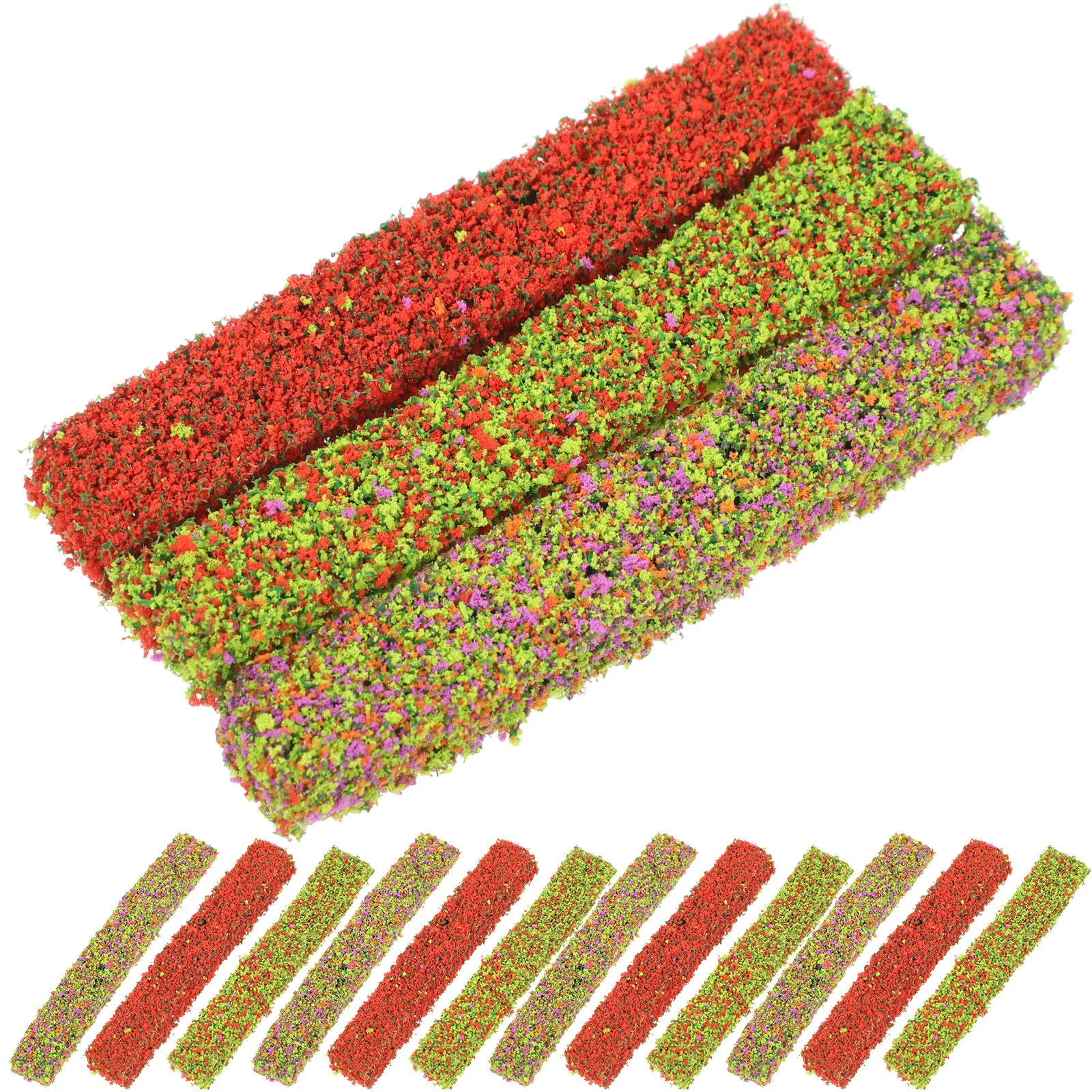 

15Pcs Miniature Bush Strips Artificial Shrub Cluster Simulation Shrub Decor Sand Table DIY Landscape Micro Garden Scenery