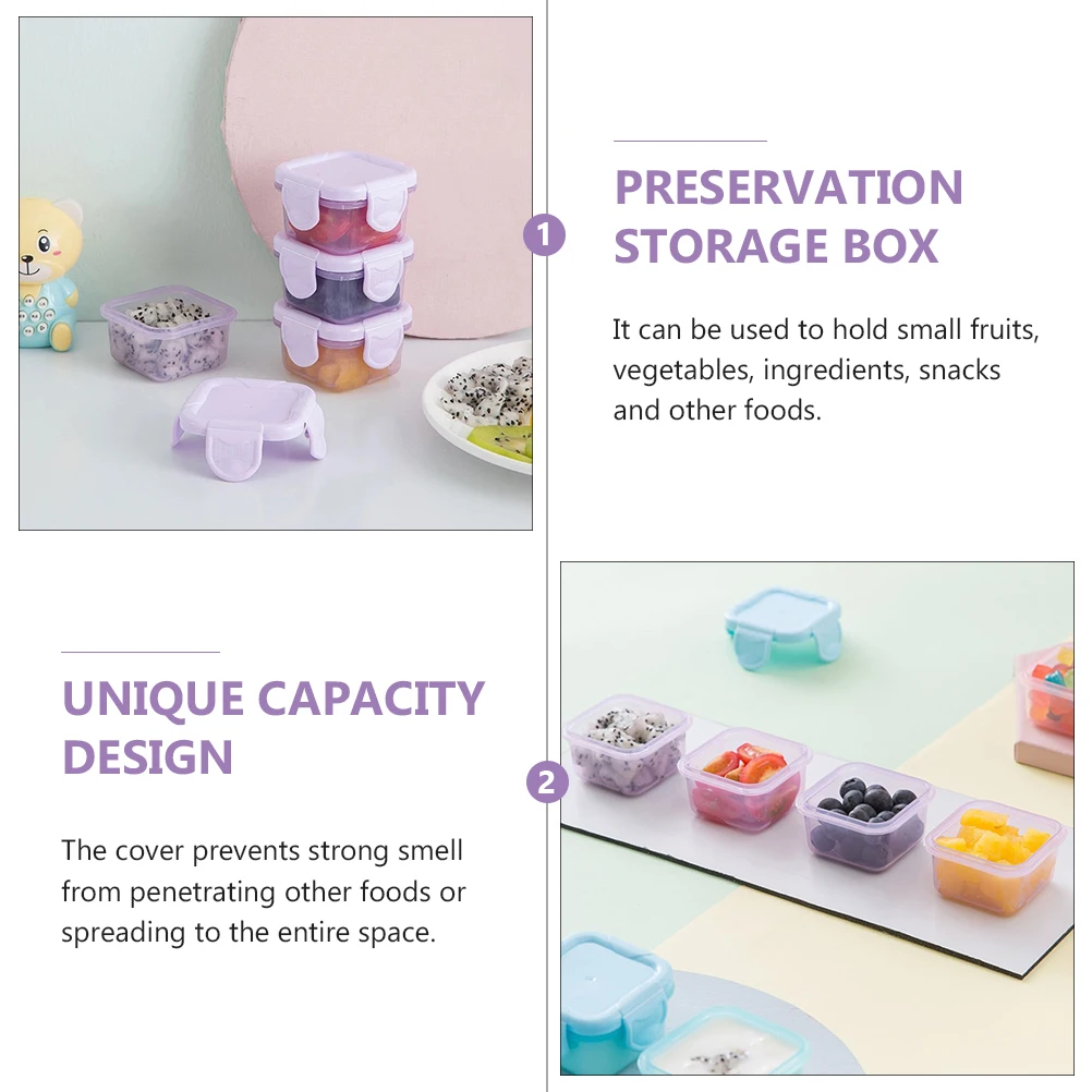 

4 Pcs Convenient Crisper Travel Organizers Pp Storage Bins with Lids Condiment Containers