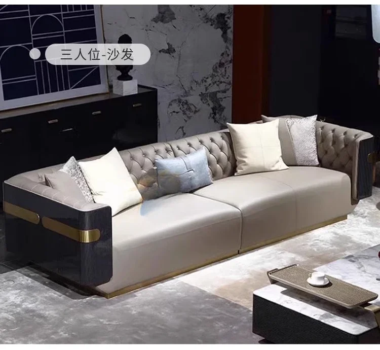 Leather sofas, modular furniture