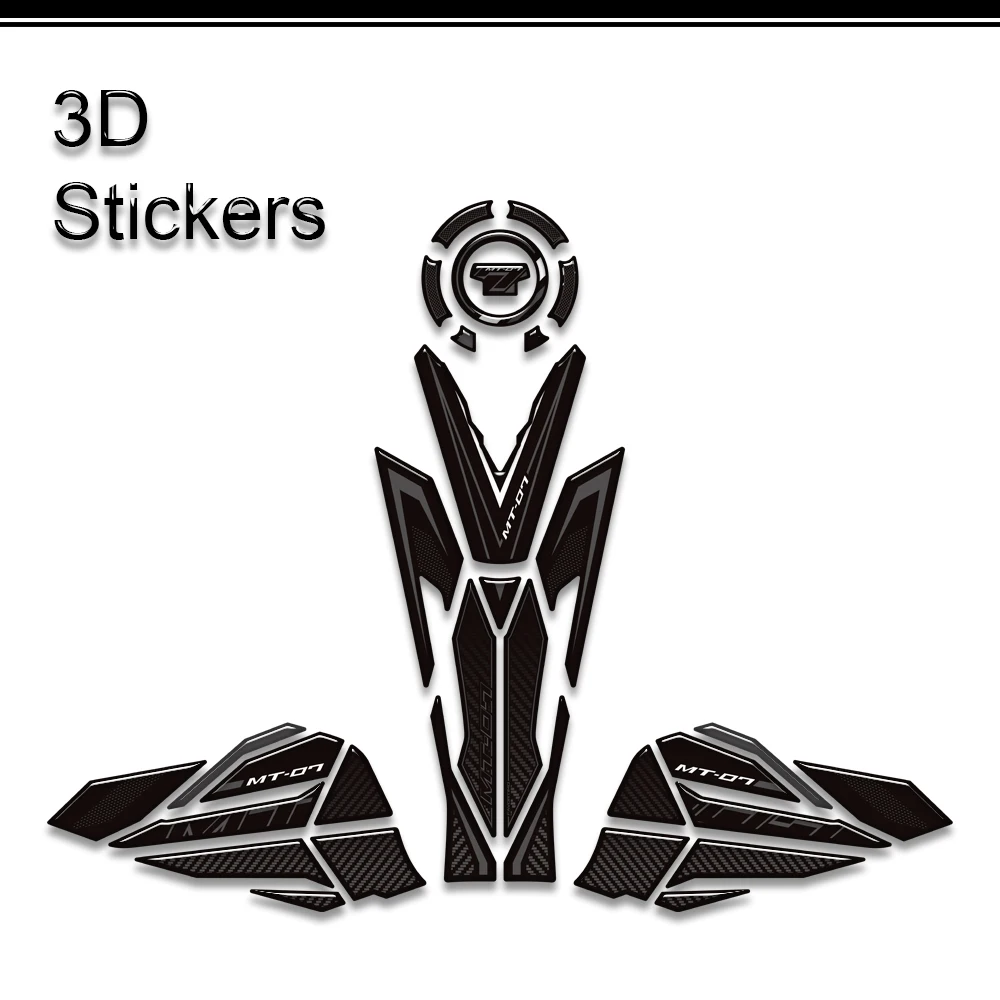 2025 2026 For YAMAHA MT-07 MT07 MT 07 Tank Pad Cap Gas Fuel Oil Knee Protector Fairing Fender Hand Guard 3D Stickers Decals