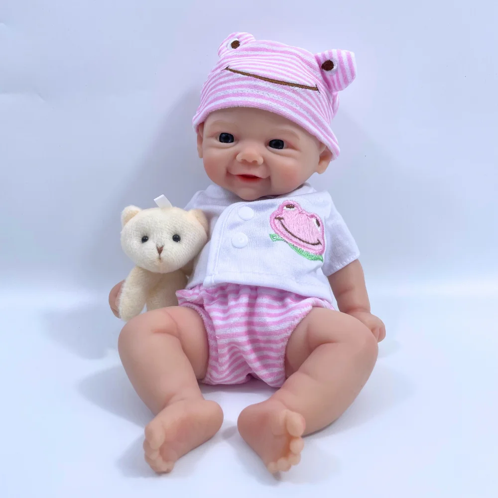 

13 Inch Chubby Vivienne Full Solid Silicone Reborn Baby Doll Washable Body Girl Adorable Silicone Doll Birthday Christmas Gift