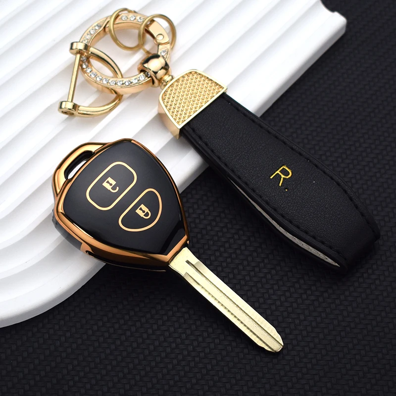 2/3/4Buttons Auto Key Shell Fob Holder Bag for Toyota Corolla VIOS Camry Yaris RAV4 HiLux Cruiser Fortuner Car Key Case Cover