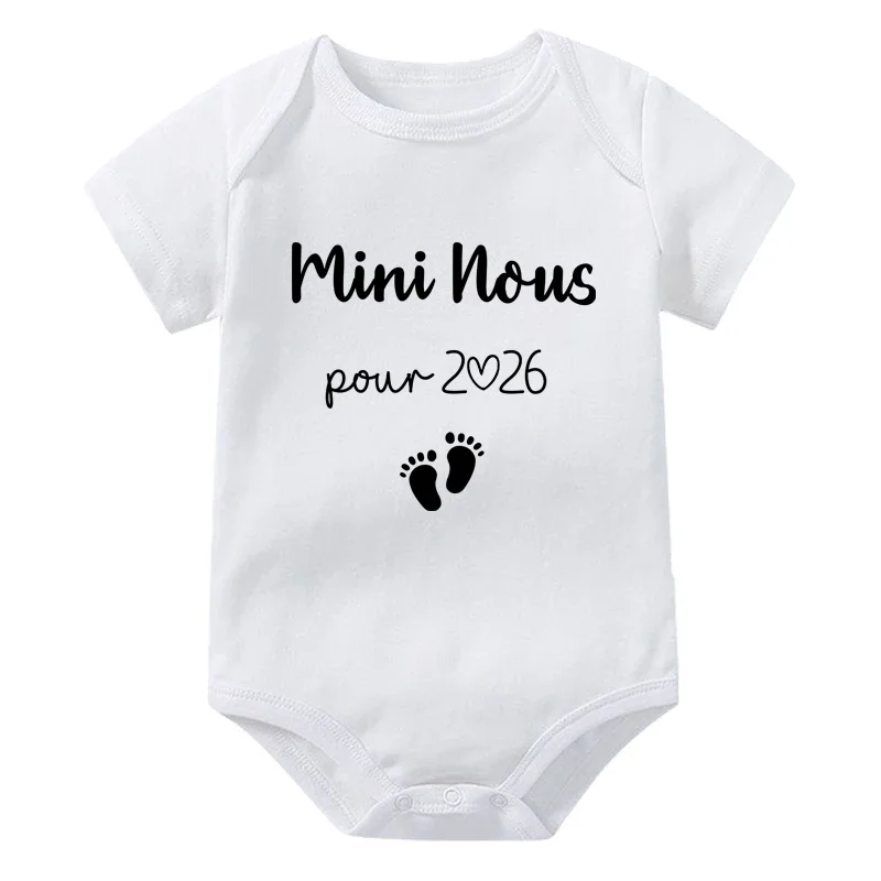 Mini Nous in 2026 مطبوعة رومبير للأطفال القطن إعلان الحمل الملابس الوليد قصيرة الأكمام ارتداءها طفل بذلة #3