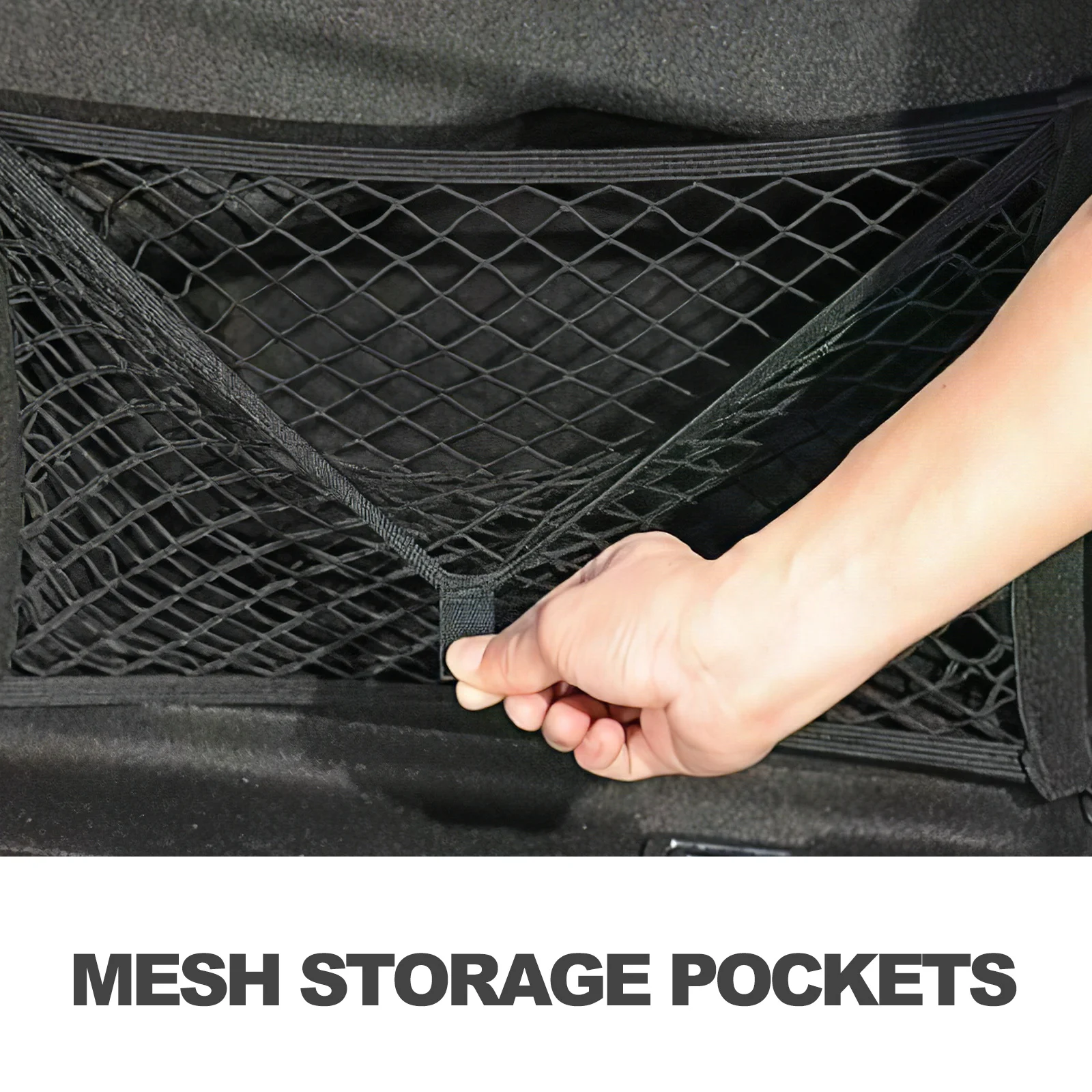 

ERINGOGO Car Cargo Net 2Pcs Mesh Storage Organizer for Trunk Ceiling Mount Utility Accessory