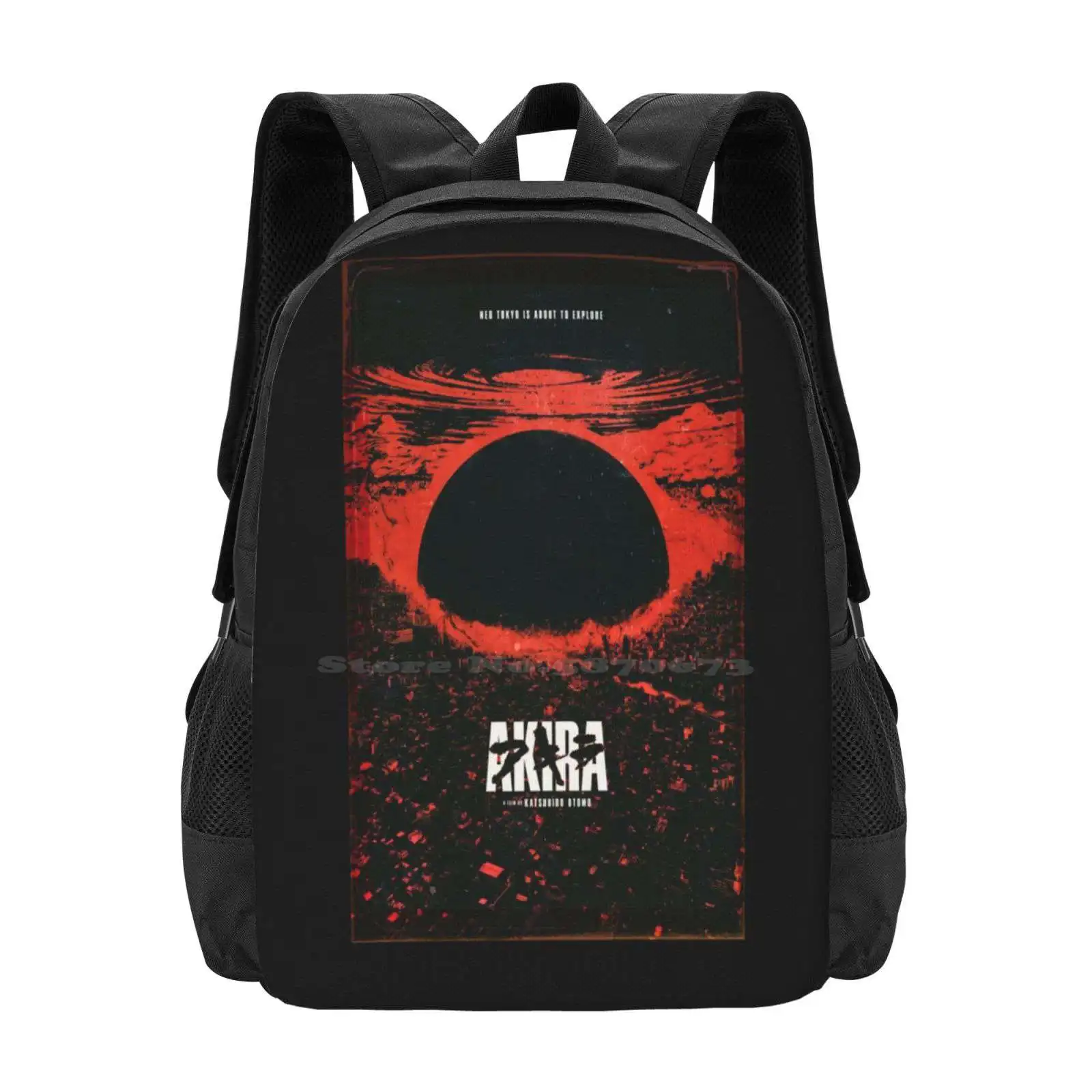 Akira-Us Film Poster Pattern Design Bagpack School Bags Anime Manga Katsuhiro Otomo Retro Apocalypse Gaming Geek Joker 90s