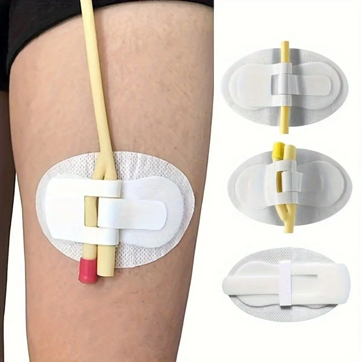 4Pcs Catheter Stabilization Devices Catheter Supplies Leg Bag Legband Holder Leg Band Adhesive Sticker Patch Accessories