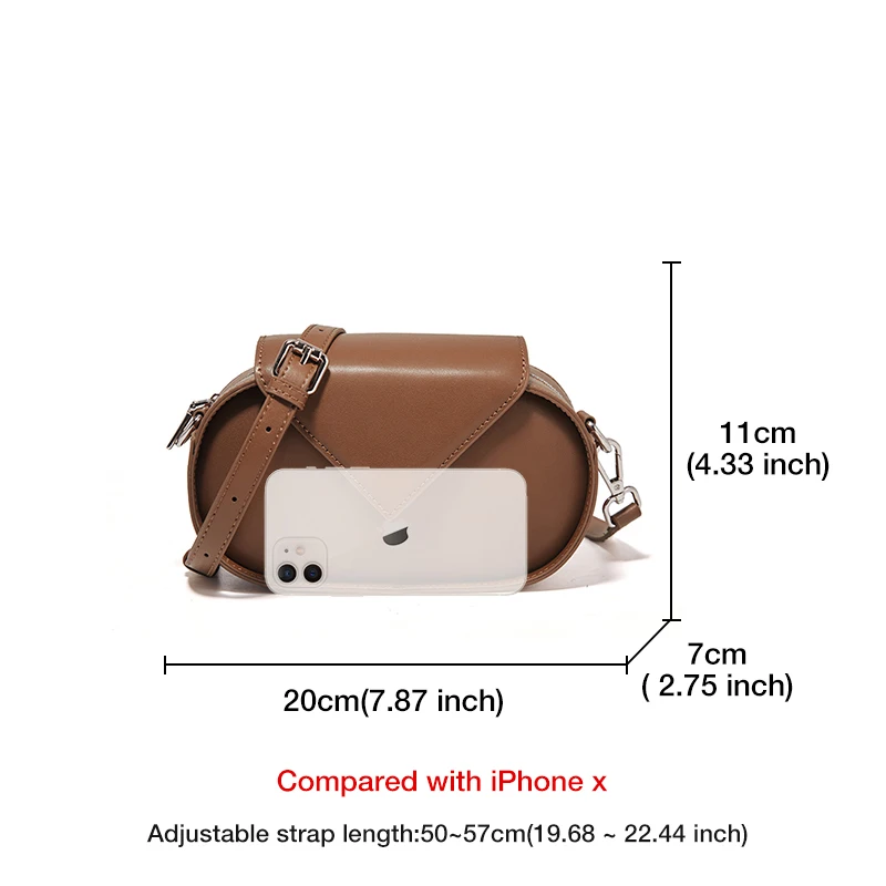 FOXER Round Small Shoulder Bag Women Hasp Split Leather Messenger Bag Female Fashion Zipper Adjustable Crossbody Bag Girl\'s Gift