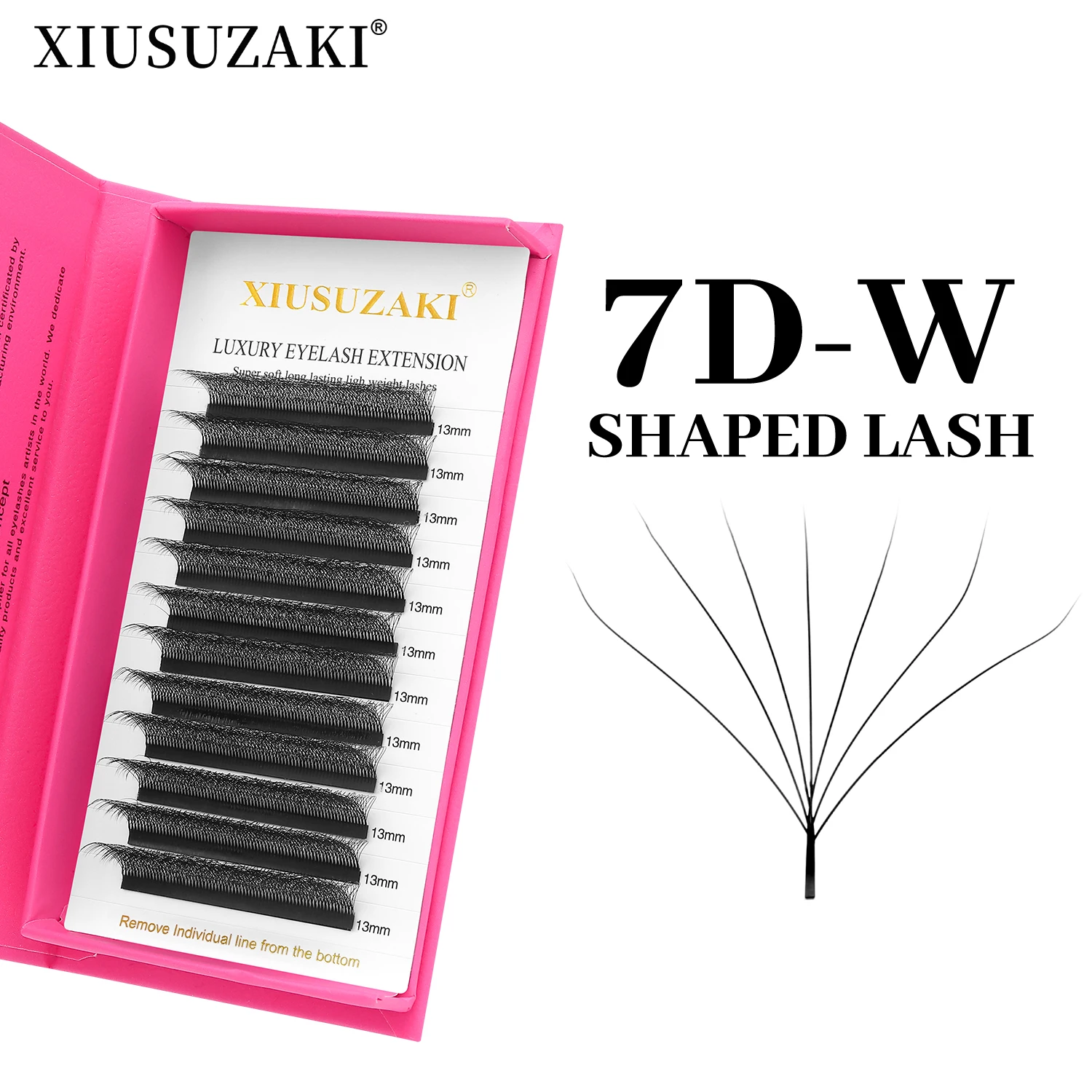 XIUSUZAKI-وصلات رموش ، رموش على شكل 7D ، إزهار تلقائي ، مراوح حجم مسبقة الصنع ، رموش فردية طبيعية ناعمة