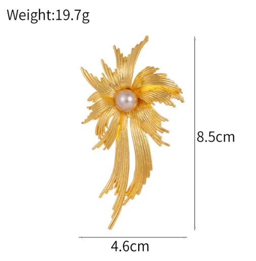 Flame starfish brooch exquisite high-end alloy rhinestone men's suit chest flower accessory collar pin