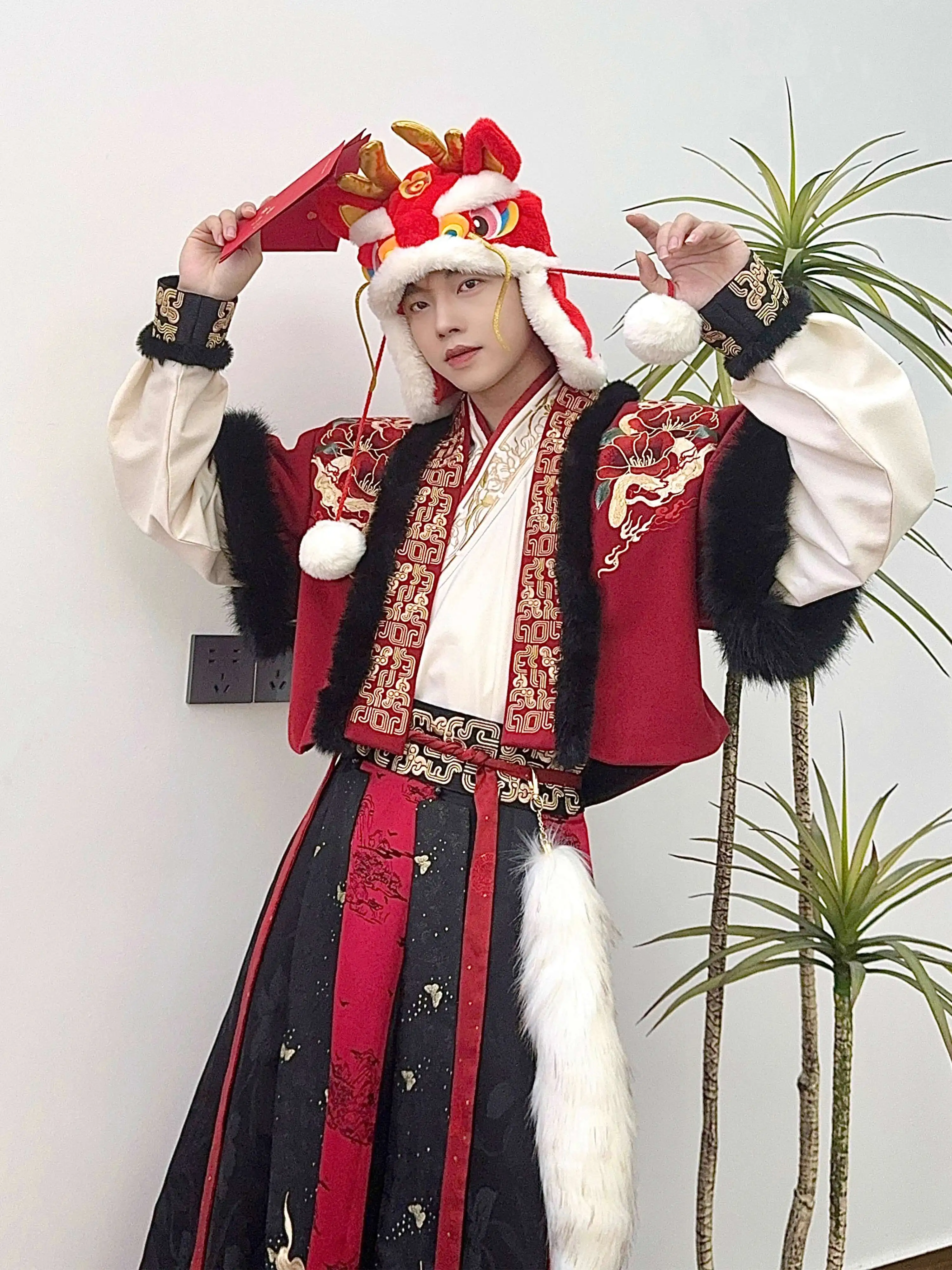 Cols croisés jupe cassée haut en laine Cos Cosplay robe traditionnelle chinoise serpent nouveau système Hanfu Tang rouge noir Vans demi-bras