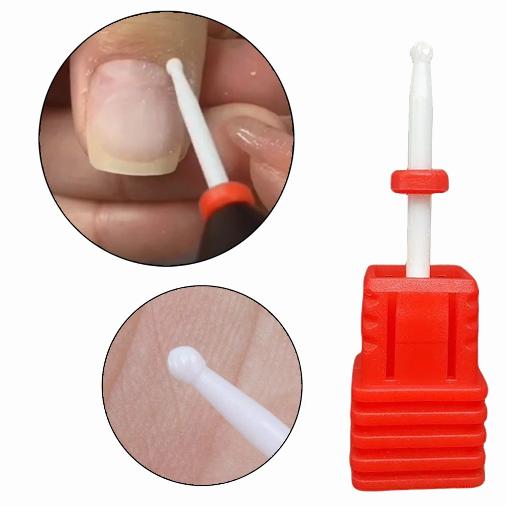 Ball Shape Cuticle Clean Bit White Ceramic Nail Drill Bit Art Salon Electric Drill Ceramic Nail Drill Bit For Nail  High Quality