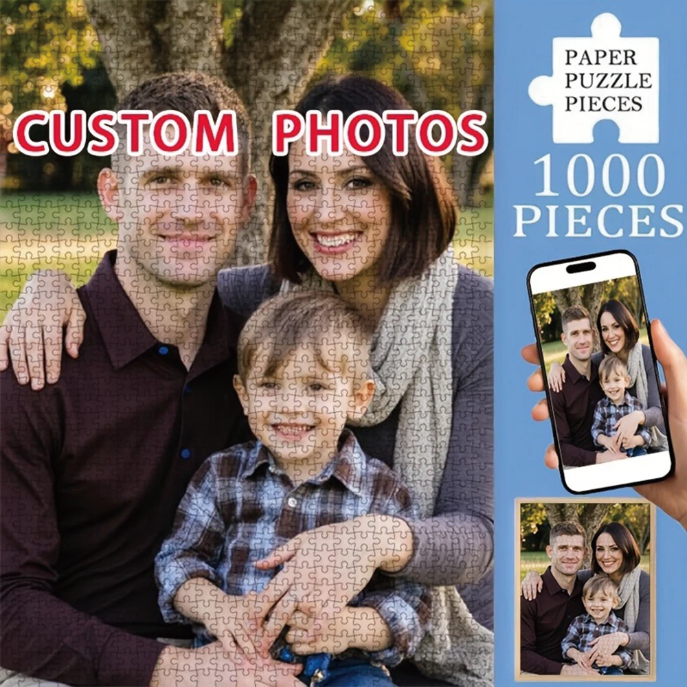 35/300/500/1049pcs Personalized Custom Photo Puzzle Family Photos Education Puzzle Toy wooden Puzzle