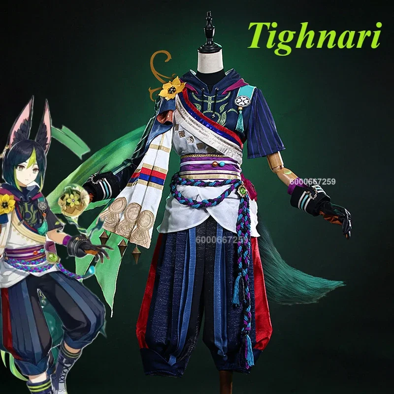 Genshin Impact Tighnari Cosplay Costume for Men and Women Halloween Christmas Role Play Uniform Full Set Outfit