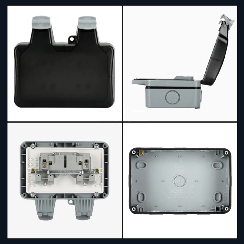 

6 Holes Ip66 Waterproof Wall Dust-Proof Power Outdoor Electrical Socket With Cover Uk Plug For Home Hotel Universal Charging