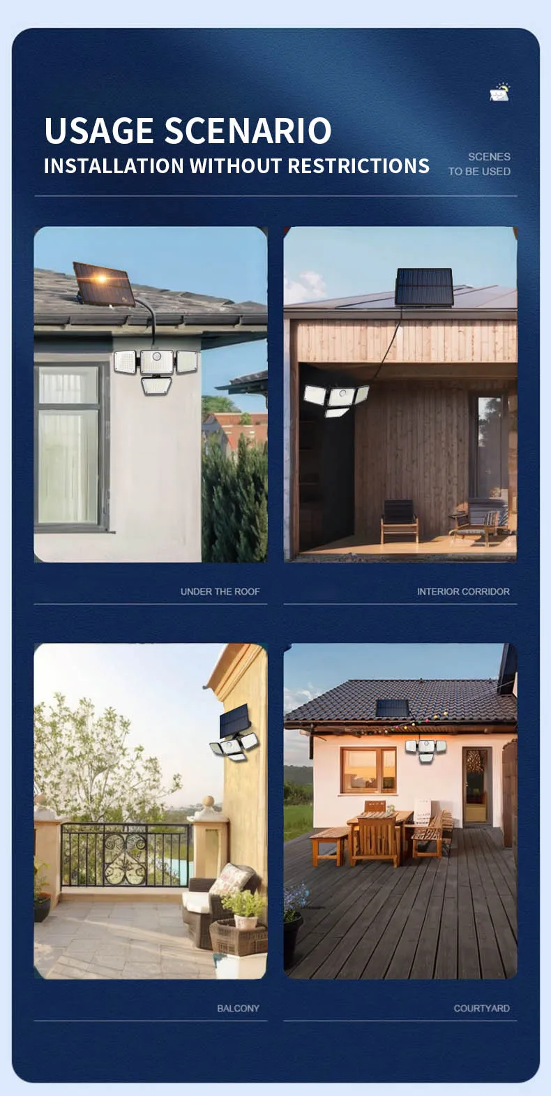 223LED Solar Wall Lamp Outdoor Waterproof Street Lamp Human Body Sensing Road Lighting Courtyard Light