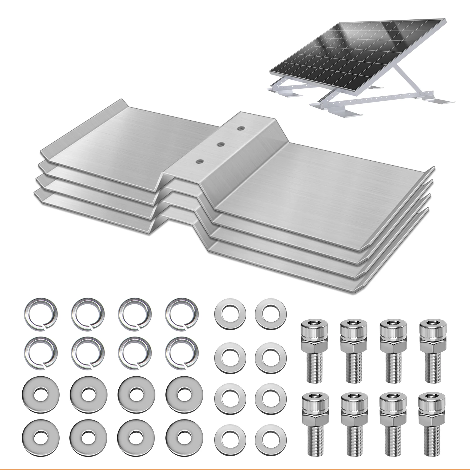 

4 Pcs Aluminum Solar Panel Mounting Bracket Shim Block, Ballast Plate, Support for Adjustable Solar Panel Tilt Mount, Ideal for