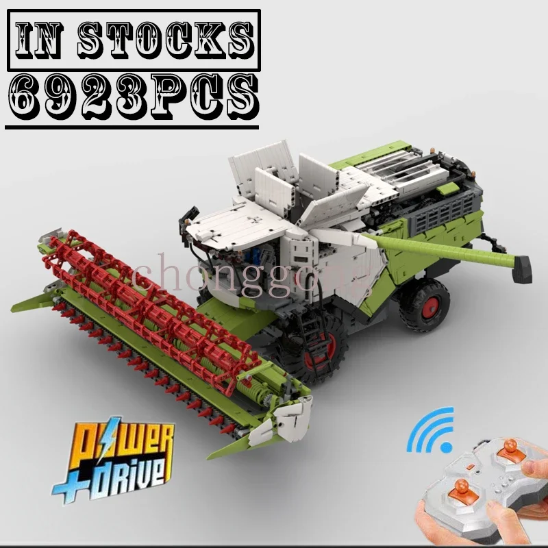 NEW 2021 Small particle technology building block moc-71485 cross country harvester remote assembly toy model boy birthday gifts