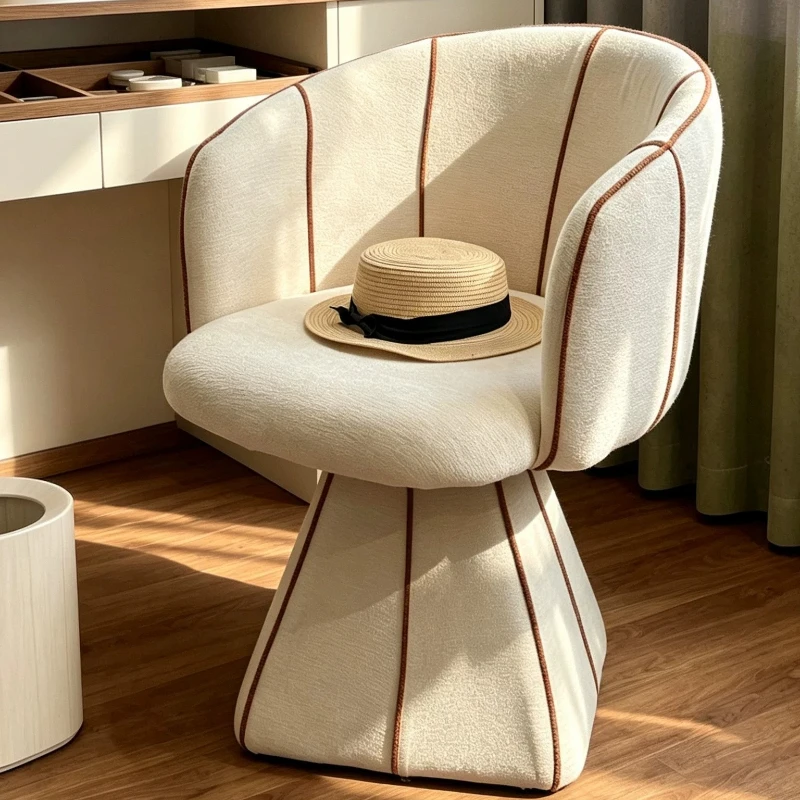 Girls Luxury Vanity Stool Rotatable Dresser Modern Beige Vanity Stool Beauty Design Muebles Para Dormitorio Furniture Bedroom