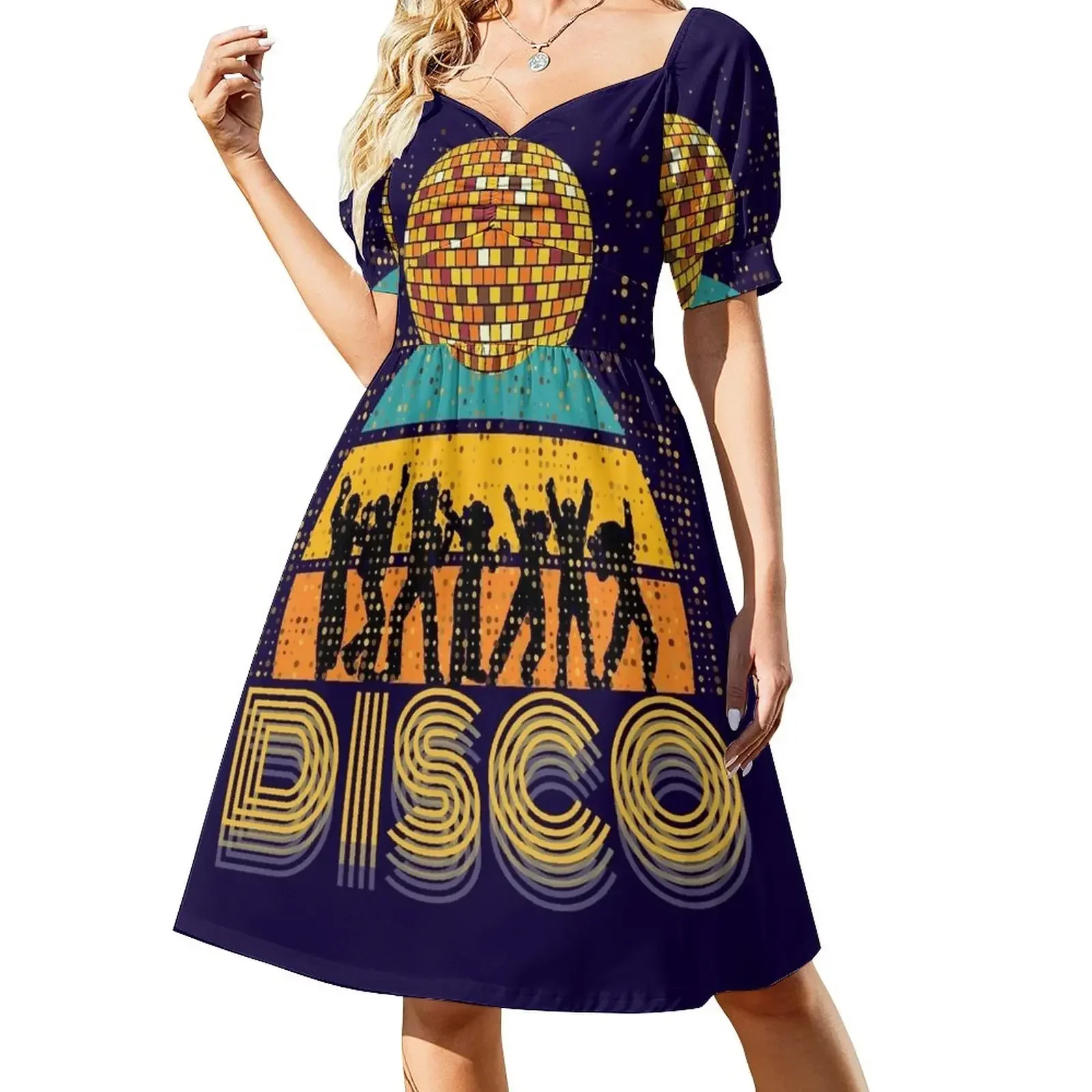 Disco 70's 80s Themed Shirt Vintage Retro Dancing Old School Sleeveless Dress dress for women cocktail dresses Dress