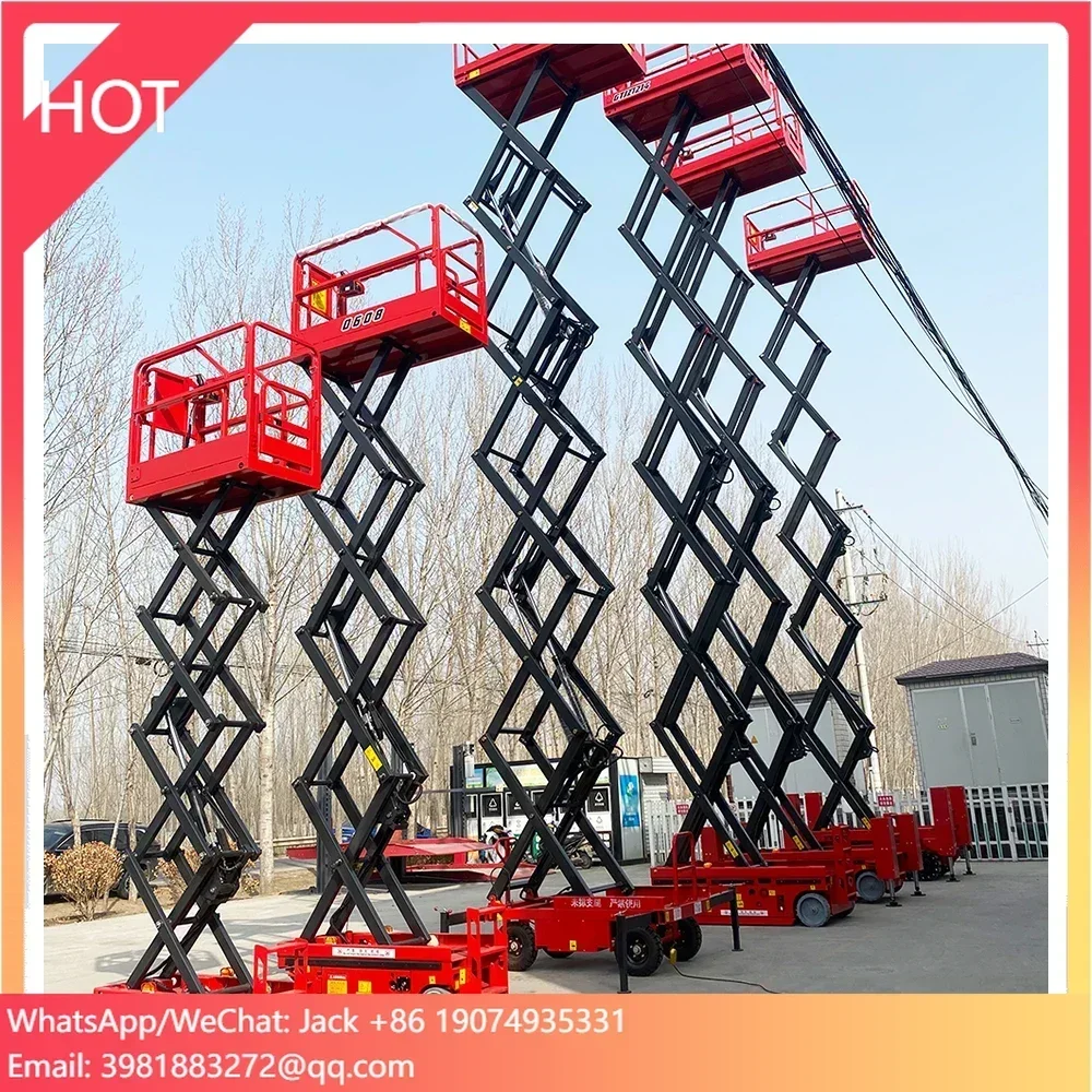 CE 4m 6m 8m 10m 12m 14m 16m 18m Mini Scissor Lift Table Elevated Small Electric Lift Table Electric Scaffolding