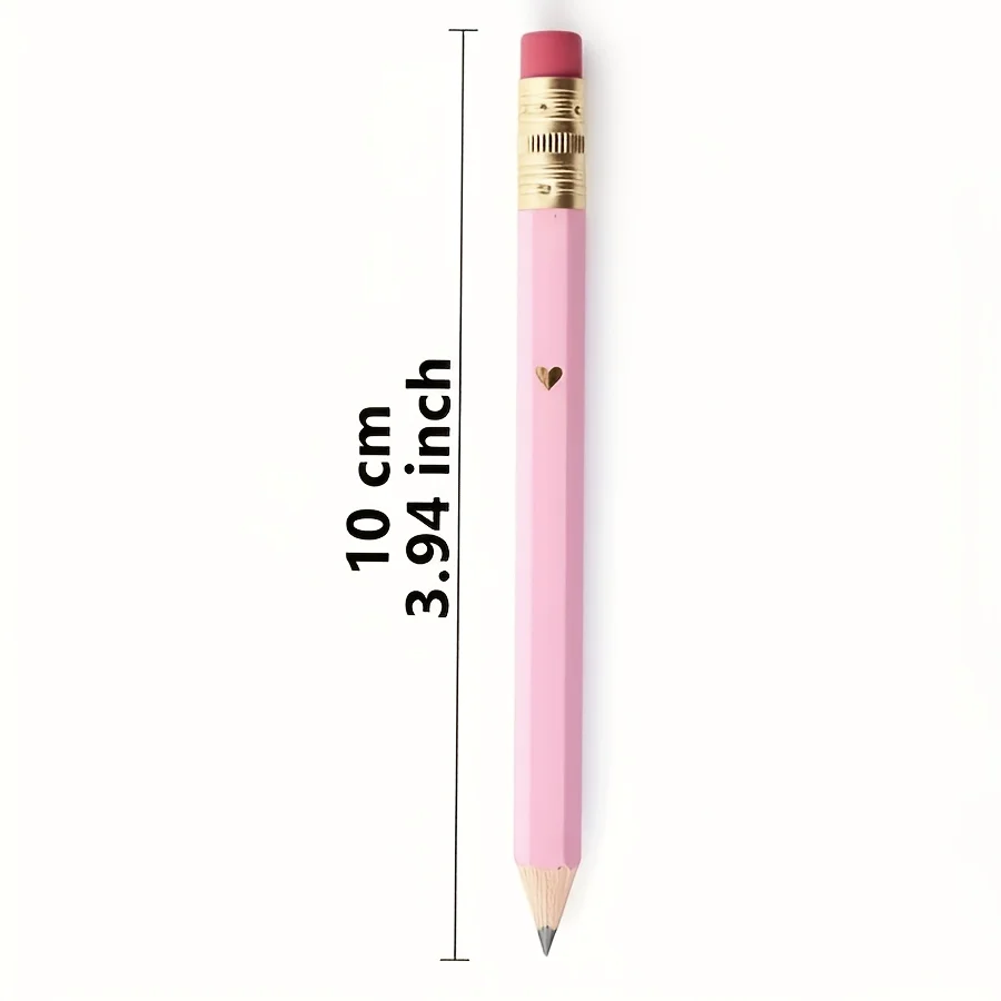 Pink mini Pencil, HB Hexagonal Golf Pencil with Eraser, Suitable for School, Office, Gifts, Weddings, And Back-To-School Occasio