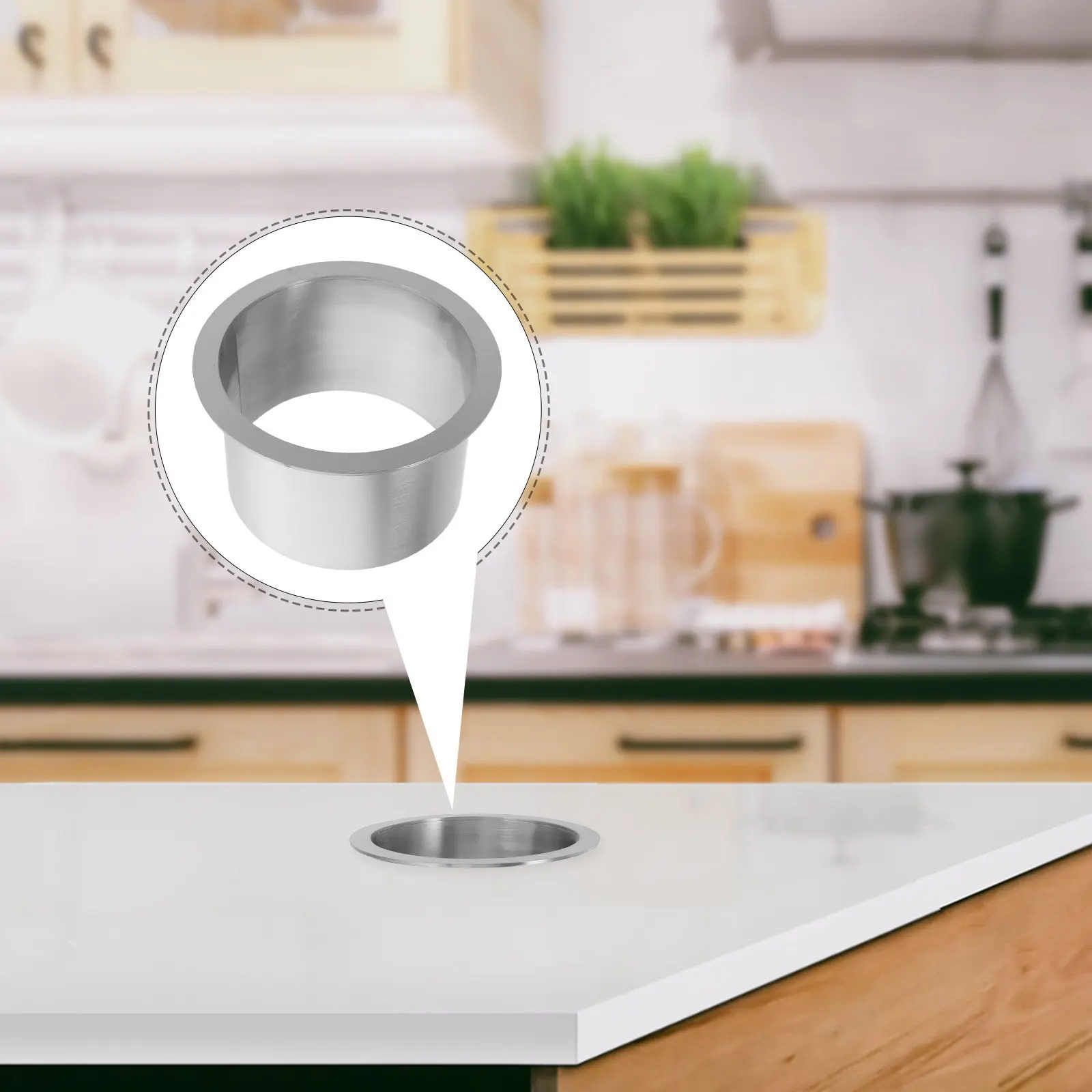 

Крышка для мусорного бака, металлическая, круглая, для столешницы, из нержавеющей стали, встраиваемая, для утопленных контейнеров