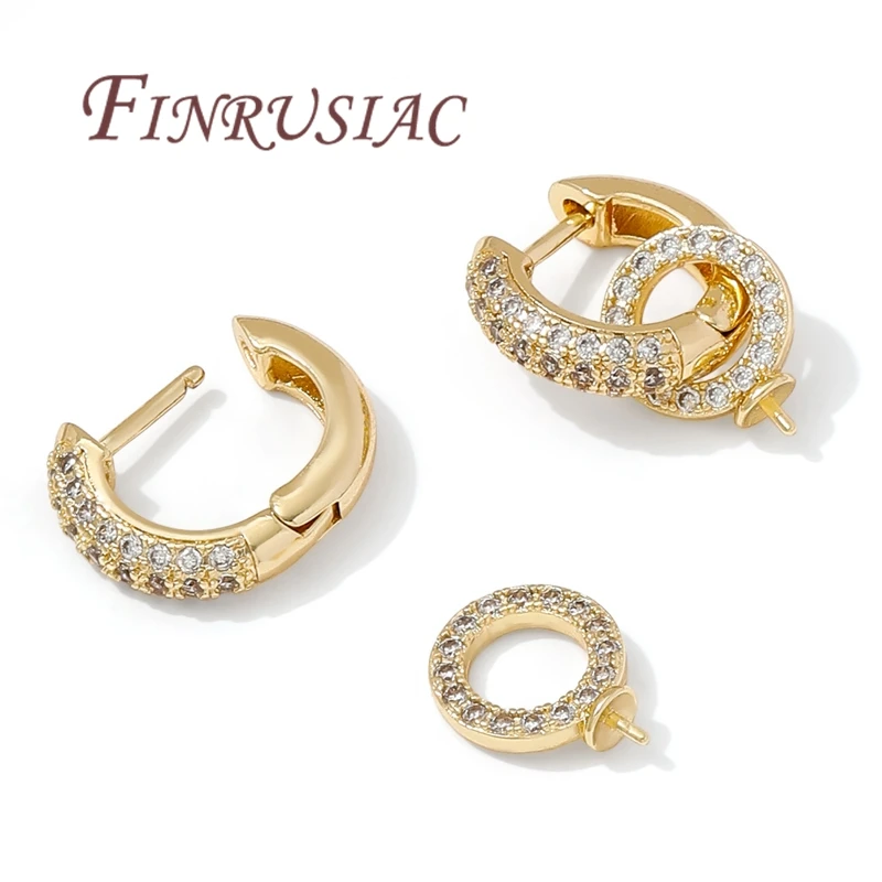18K Gold Plated Earrings Hooks with Pearl Pendant Mounting Accessories,Fasteners For Earrings,Hypoallergenic Ear Wires - view 5