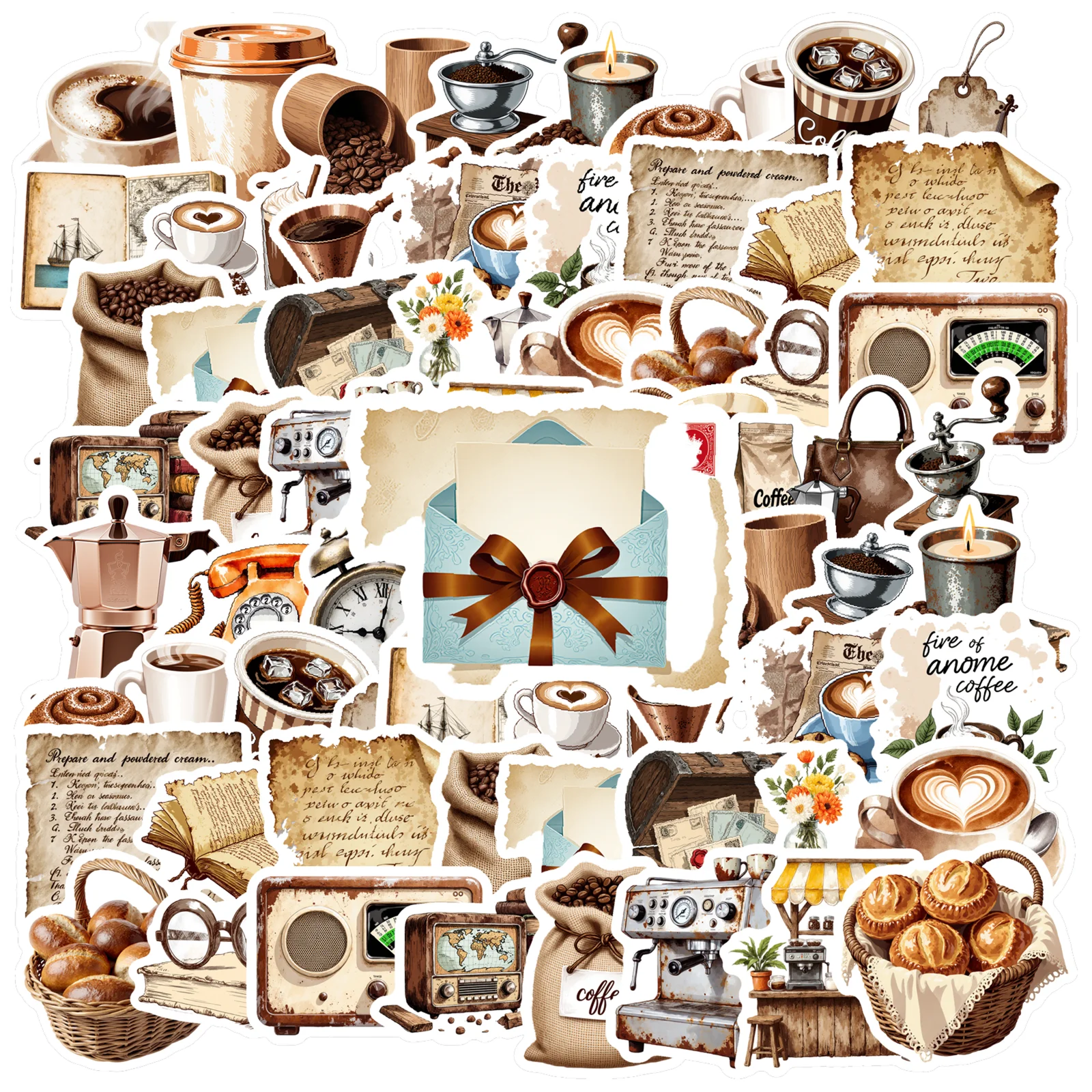 

Винтажные винтажные наклейки, забавные наклейки в стиле ретро, кофе, канцелярские наклейки для гитары, сделай сам, скейтборд, ноутбук, чемодан