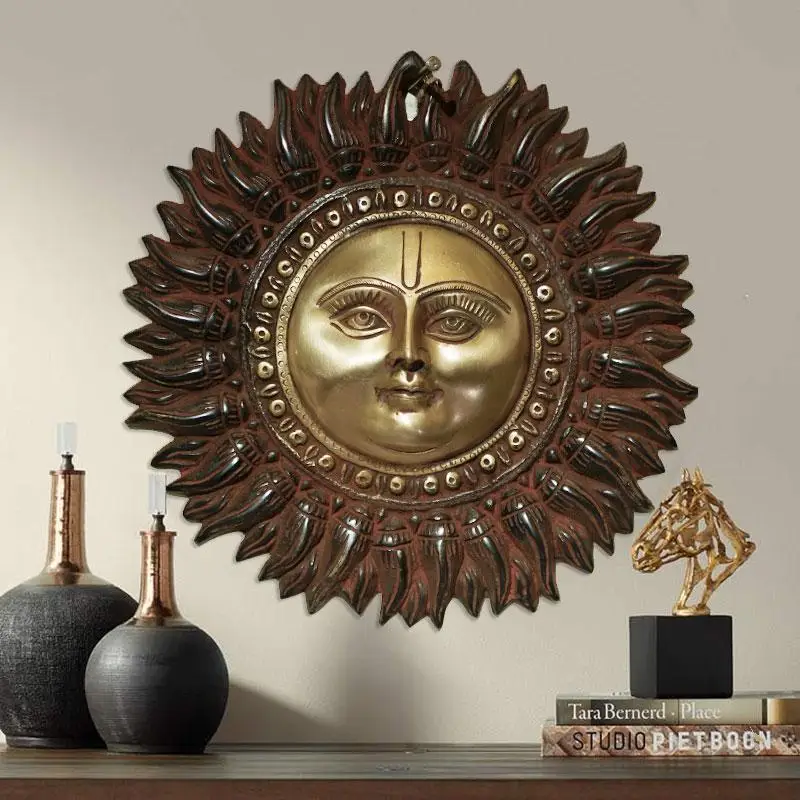 Indian Helios copper pendant retro wall European wall decoration living room corridor entrance decoration ornament
