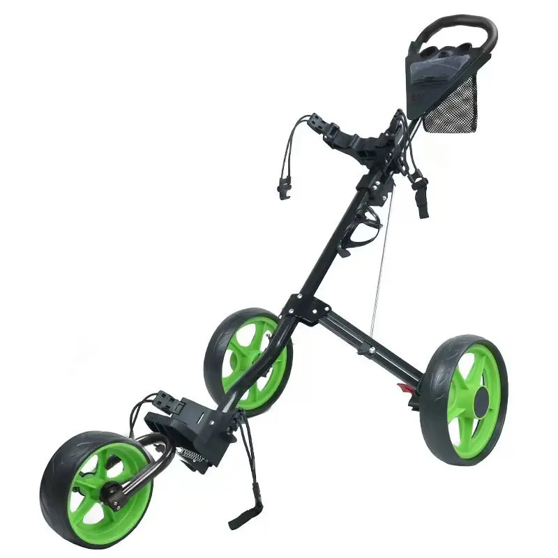 Golf Push Cart with Brake Multi-function Scoreboard Three-wheel Folding Cart Aluminum Alloy Trolley