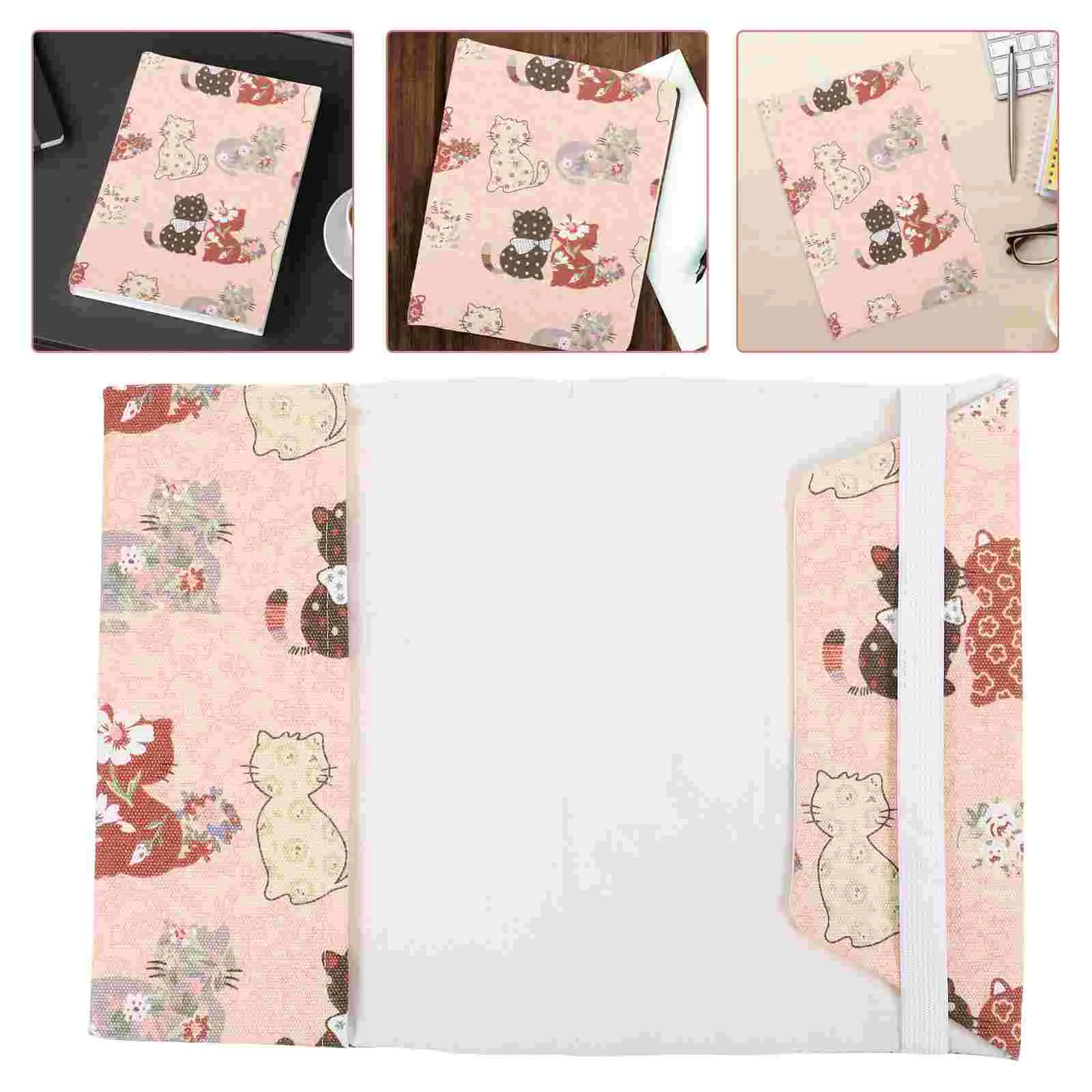 Book Cover Sleeve Protector A5 Book Covers Hardcover Soft Cloth Book Protector Flower Pattern Adjustable Book Sleeve Notebook