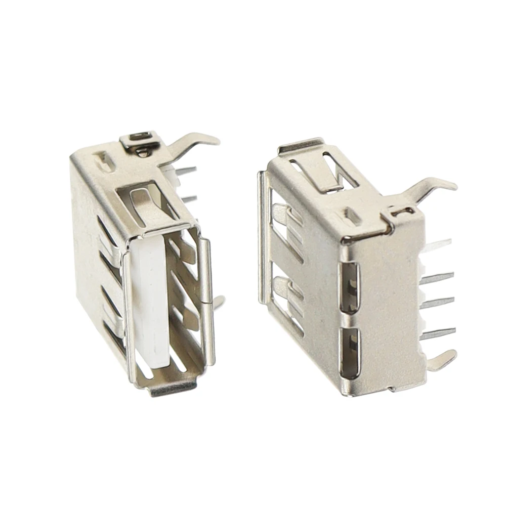 Type-A Interface AF 90-degree A Female USB Connector, 13.7 Bent Pin, Type-A Female USB Socket with Rolled Edge