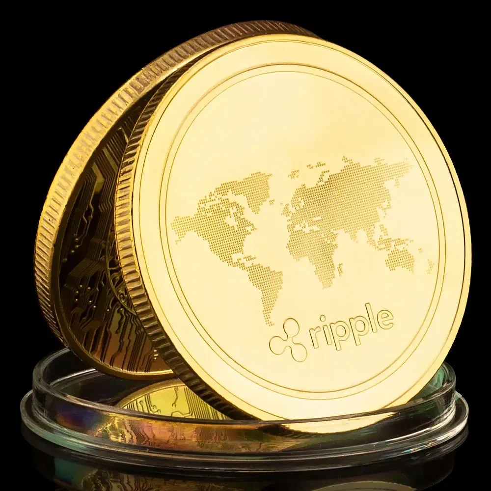 Ripple Crypto Coins Physical Cryptocurrency coin Gold Plated Souvenirs and Gifts Home Decorations Commemorative Coins