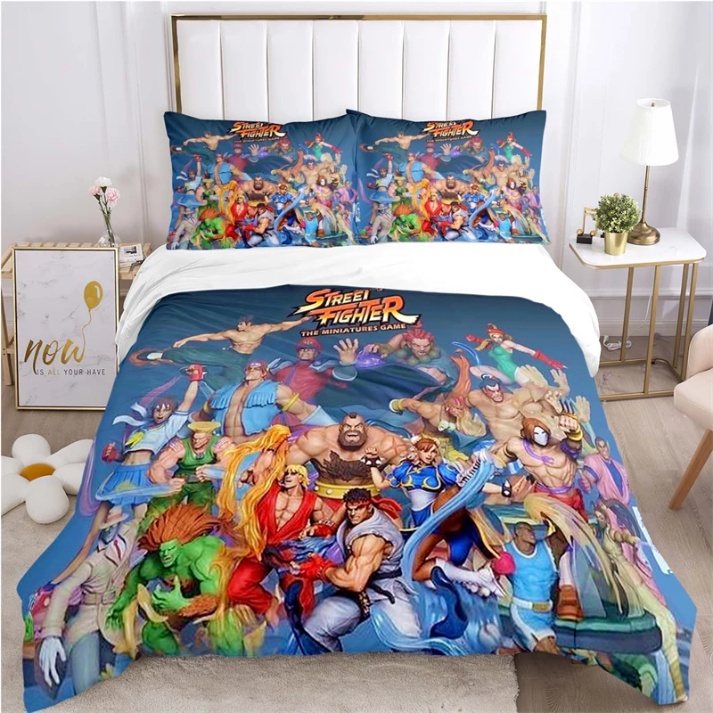 

Game SStreet Fighter Cartoon Poster Duvet Cover Sets Printed Bedding Set Double Queen King Size 2/3pcs,Bettbezug