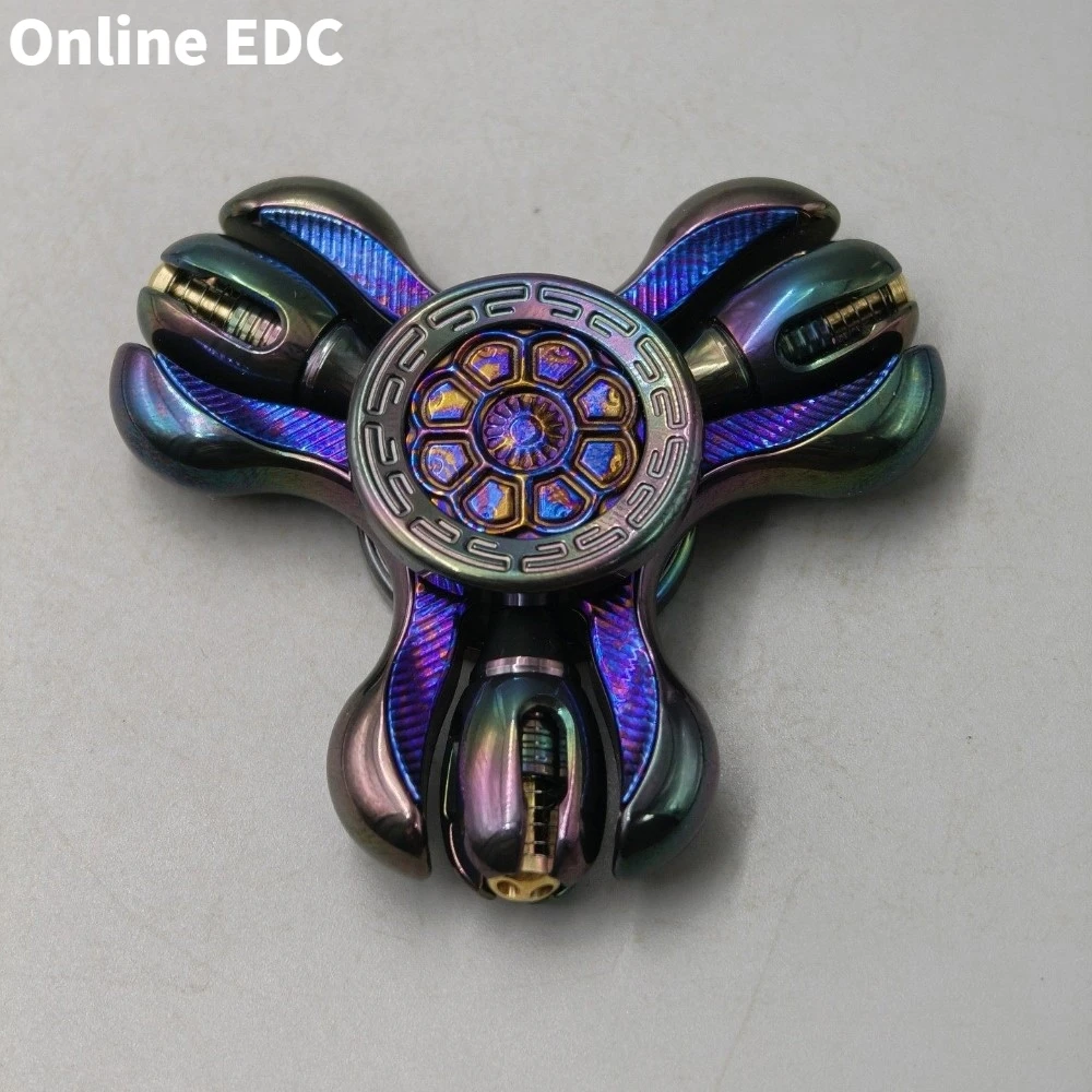 Pre-owned CHIMAGO EDC Jing Lun Timascus Easter Egg Fidget Spinner Fidget Toys For Adults Three-Bladed Fidget Spinner